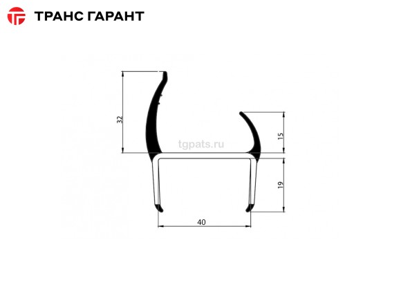 Уплотнитель резинопластиковый 40мм L=3м 