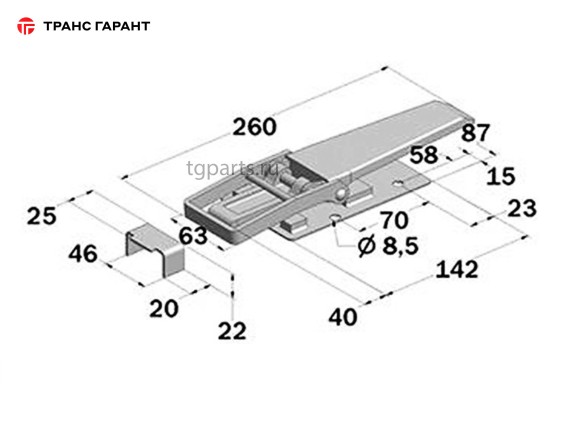 Замок бортовой накладной Zn Замок бортовой накладной Zn