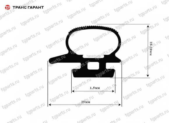 Уплотнитель для ворот резиновый KRONE 