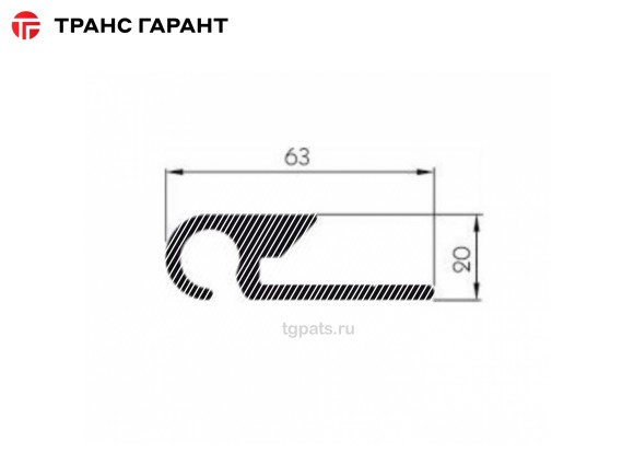 Профиль алюминиевый для натяжения тента L=3м