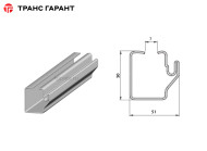 Направляющая стальная, оцинкованная L=7,5м под резинку от подлива.
