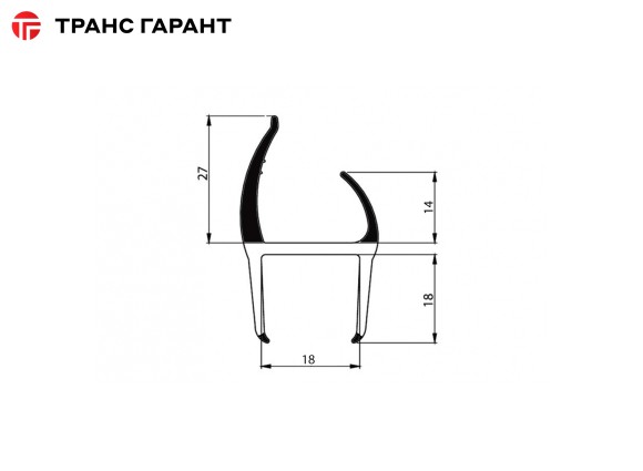 Уплотнитель резинопластиковый 18мм L=5м