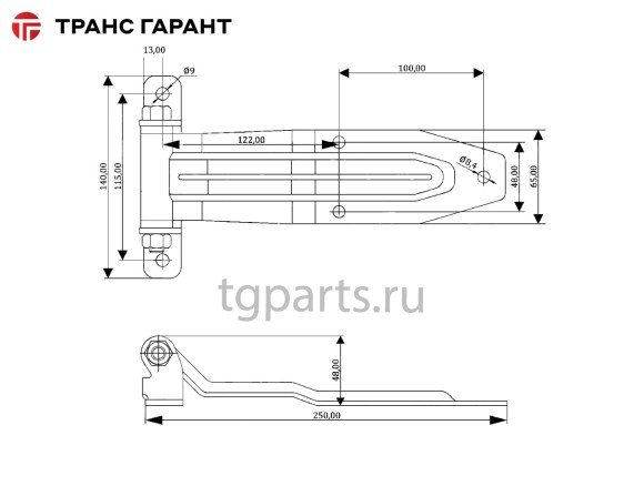 Петля ворот L=252мм. Петля ворот L=252мм.