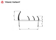 Уплотнитель резинопластиковый 78мм L=5м 183278 